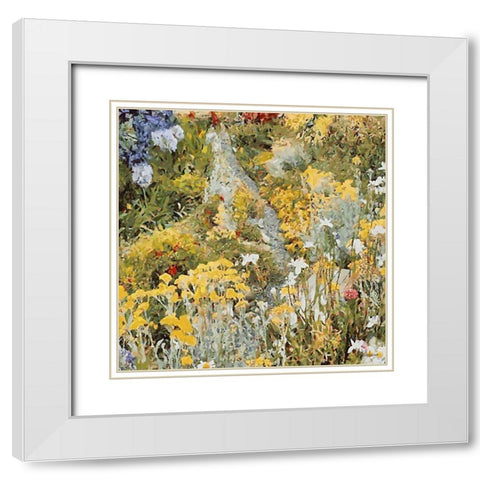 Landscapes in Monet Style III White Modern Wood Framed Art Print with Double Matting by Medeiros, Celito