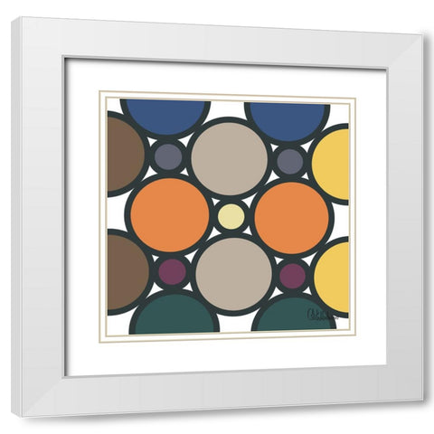 A Game with Abstract Shapes VIII White Modern Wood Framed Art Print with Double Matting by Medeiros, Celito