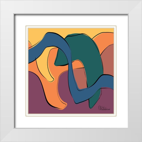 A Game with Abstract Shapes XIII White Modern Wood Framed Art Print with Double Matting by Medeiros, Celito
