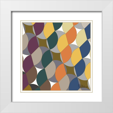 A Game with Abstract Shapes XVI White Modern Wood Framed Art Print with Double Matting by Medeiros, Celito