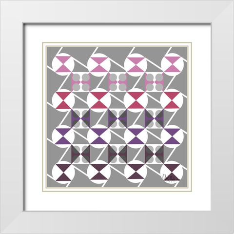A Game with Abstract Shapes XXIX White Modern Wood Framed Art Print with Double Matting by Medeiros, Celito