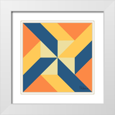 A Game with Abstract Shapes XXXI White Modern Wood Framed Art Print with Double Matting by Medeiros, Celito