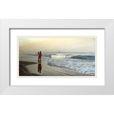 By the Sea White Modern Wood Framed Art Print with Double Matting by Adamov, Alexey