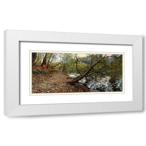 Autumn in Caricino White Modern Wood Framed Art Print with Double Matting by Adamov, Alexey