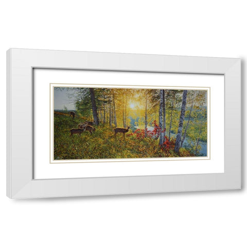 Autumn Day White Modern Wood Framed Art Print with Double Matting by Adamov, Alexey
