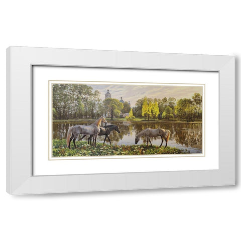 The Morning White Modern Wood Framed Art Print with Double Matting by Adamov, Alexey