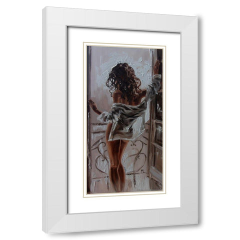 I am Waiting for You White Modern Wood Framed Art Print with Double Matting by Luniak, Monika