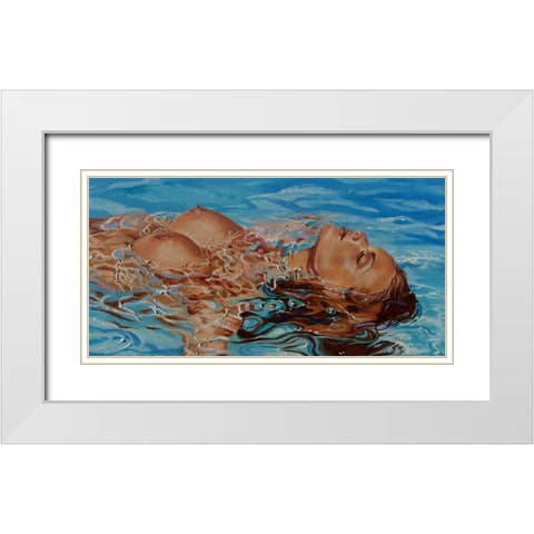 Relax Time White Modern Wood Framed Art Print with Double Matting by Luniak, Monika