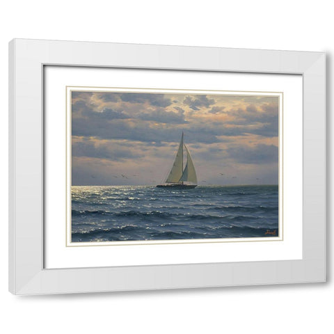 Wrong Wind White Modern Wood Framed Art Print with Double Matting by Adamov, Alexey