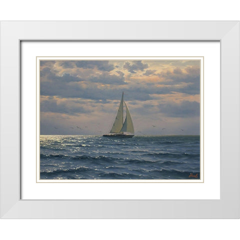 Wrong Wind White Modern Wood Framed Art Print with Double Matting by Adamov, Alexey