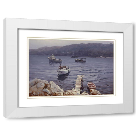 In the Bay White Modern Wood Framed Art Print with Double Matting by Adamov, Alexey