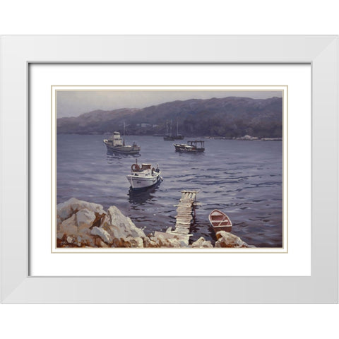 In the Bay White Modern Wood Framed Art Print with Double Matting by Adamov, Alexey