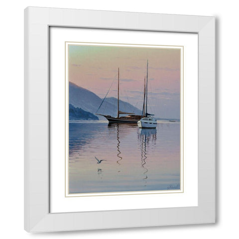 Morning Styllife White Modern Wood Framed Art Print with Double Matting by Adamov, Alexey