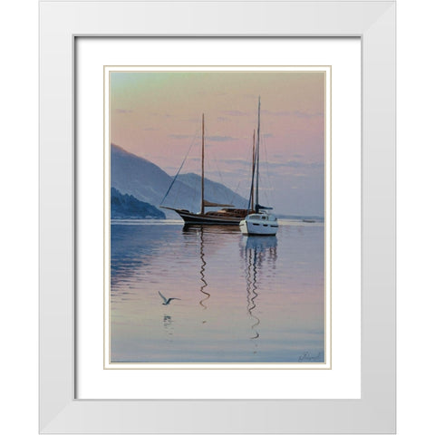 Morning Styllife White Modern Wood Framed Art Print with Double Matting by Adamov, Alexey