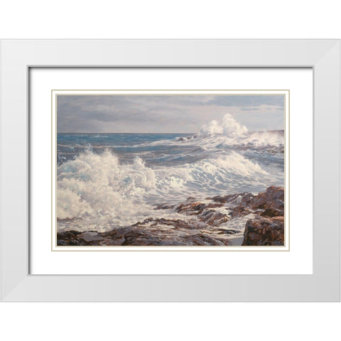 By Foam Water White Modern Wood Framed Art Print with Double Matting by Adamov, Alexey