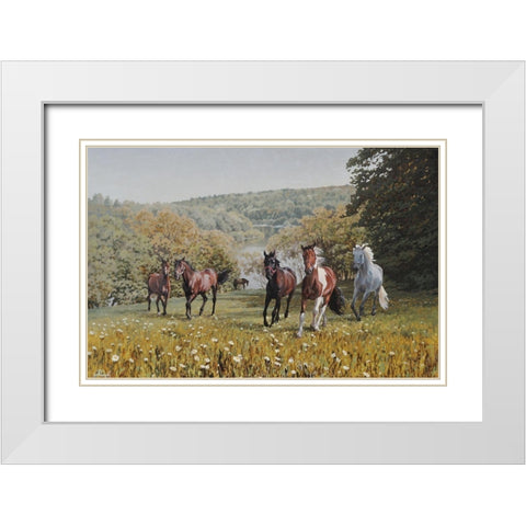 Enjoy the Space White Modern Wood Framed Art Print with Double Matting by Adamov, Alexey