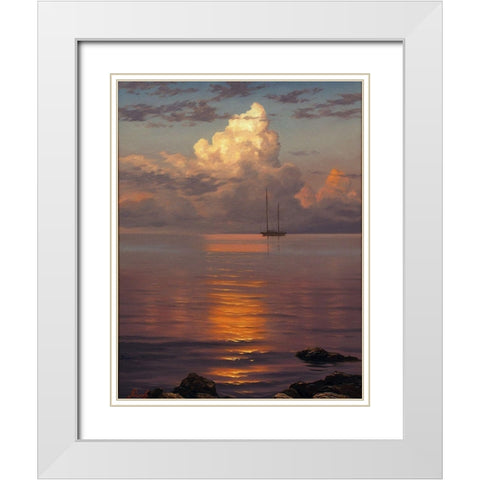 The Clouds White Modern Wood Framed Art Print with Double Matting by Adamov, Alexey