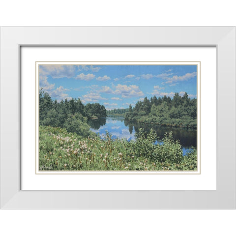 Landscape White Modern Wood Framed Art Print with Double Matting by Adamov, Alexey