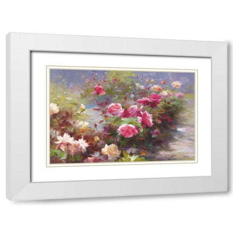 Flowers with Light I White Modern Wood Framed Art Print with Double Matting by Adamczyk, Jacek