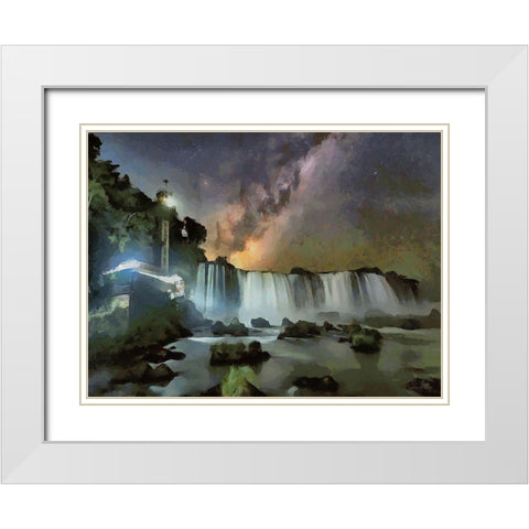 Milky Way I White Modern Wood Framed Art Print with Double Matting by Medeiros, Celito