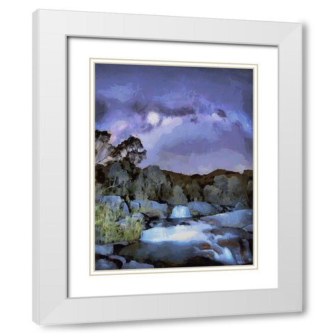 Milky Way II White Modern Wood Framed Art Print with Double Matting by Medeiros, Celito