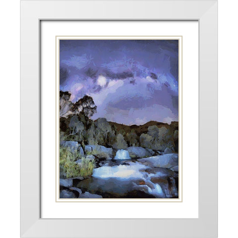 Milky Way II White Modern Wood Framed Art Print with Double Matting by Medeiros, Celito