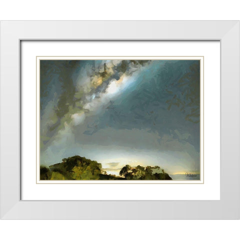 Milky Way IV White Modern Wood Framed Art Print with Double Matting by Medeiros, Celito