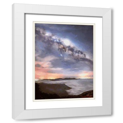 Milky Way V White Modern Wood Framed Art Print with Double Matting by Medeiros, Celito
