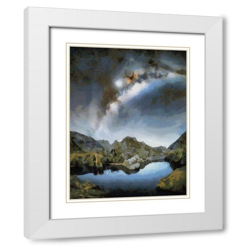 Milky Way VI White Modern Wood Framed Art Print with Double Matting by Medeiros, Celito