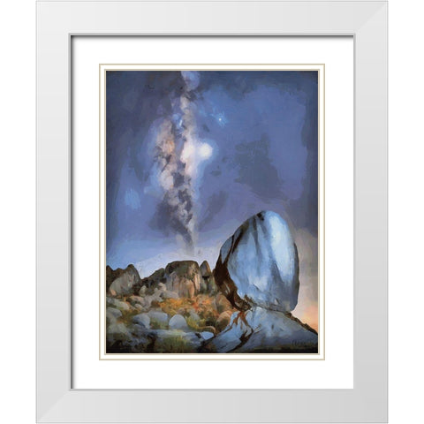 Milky Way VII White Modern Wood Framed Art Print with Double Matting by Medeiros, Celito