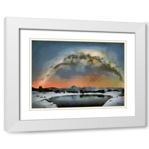 Milky Way IX White Modern Wood Framed Art Print with Double Matting by Medeiros, Celito