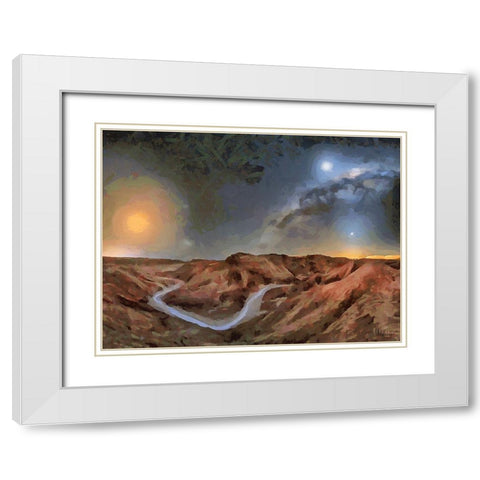 Milky Way X White Modern Wood Framed Art Print with Double Matting by Medeiros, Celito