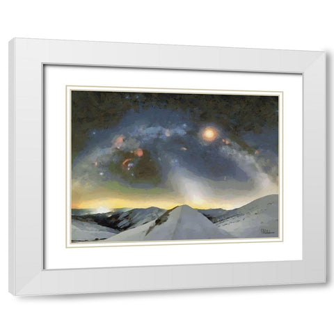 Milky Way XI White Modern Wood Framed Art Print with Double Matting by Medeiros, Celito