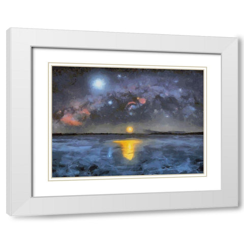 Milky Way XII White Modern Wood Framed Art Print with Double Matting by Medeiros, Celito
