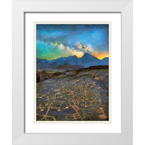Milky Way XIII White Modern Wood Framed Art Print with Double Matting by Medeiros, Celito