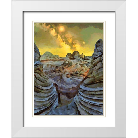 Milky Way XIV White Modern Wood Framed Art Print with Double Matting by Medeiros, Celito
