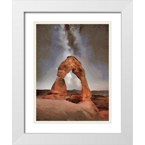 Milky Way XV White Modern Wood Framed Art Print with Double Matting by Medeiros, Celito