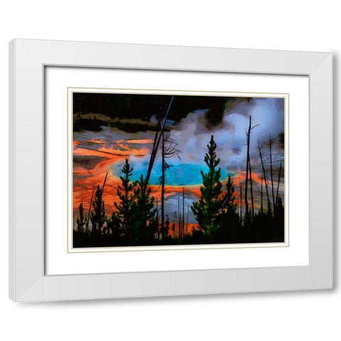 Memory of Yellowstone White Modern Wood Framed Art Print with Double Matting by Medeiros, Celito