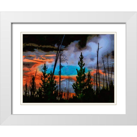 Memory of Yellowstone White Modern Wood Framed Art Print with Double Matting by Medeiros, Celito