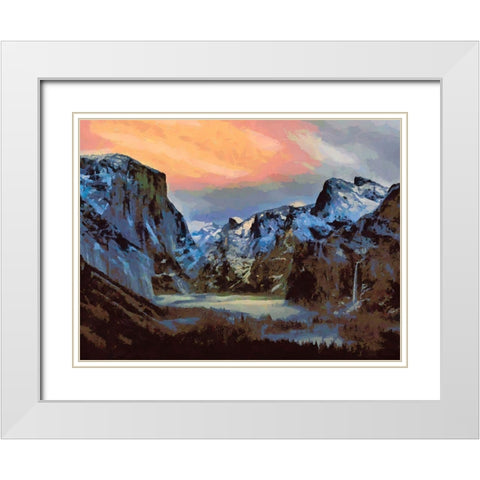 Yosemite NP8 White Modern Wood Framed Art Print with Double Matting by Medeiros, Celito