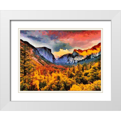 Yosemite NP11 White Modern Wood Framed Art Print with Double Matting by Medeiros, Celito
