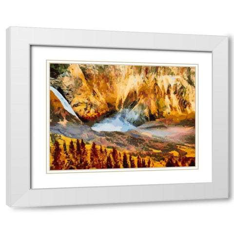 Great Yellowstone NP 2 White Modern Wood Framed Art Print with Double Matting by Medeiros, Celito