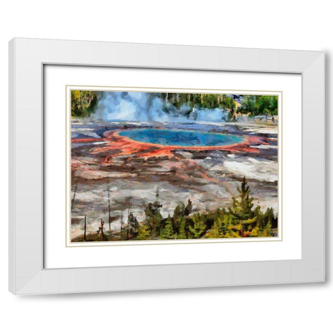 Great Yellowstone NP 3 White Modern Wood Framed Art Print with Double Matting by Medeiros, Celito