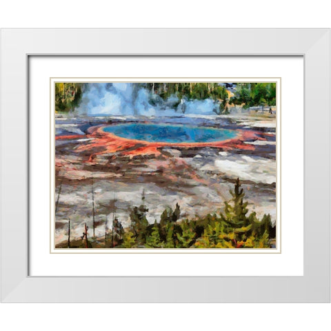 Great Yellowstone NP 3 White Modern Wood Framed Art Print with Double Matting by Medeiros, Celito