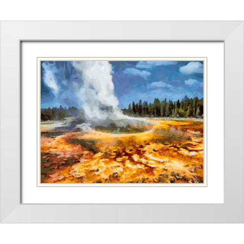 Great Yellowstone NP 5 White Modern Wood Framed Art Print with Double Matting by Medeiros, Celito