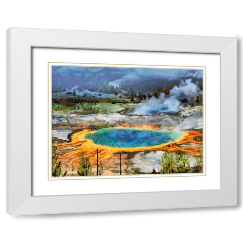 Great Yellowstone NP 6 White Modern Wood Framed Art Print with Double Matting by Medeiros, Celito