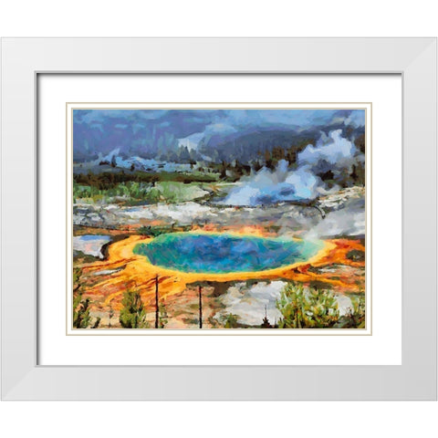 Great Yellowstone NP 6 White Modern Wood Framed Art Print with Double Matting by Medeiros, Celito