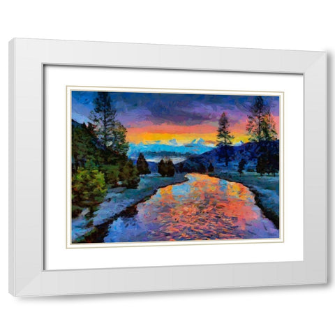 Great Yellowstone NP 8 White Modern Wood Framed Art Print with Double Matting by Medeiros, Celito