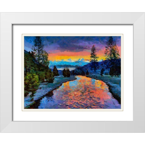 Great Yellowstone NP 8 White Modern Wood Framed Art Print with Double Matting by Medeiros, Celito