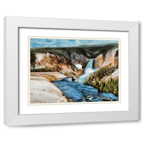 Great Yellowstone NP 9 White Modern Wood Framed Art Print with Double Matting by Medeiros, Celito